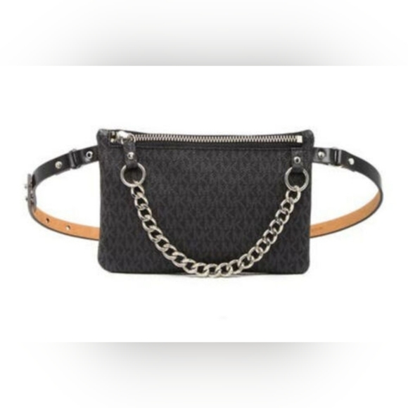 Michael Kors Bags Nwt Michael Kors Black Mk Belt Bag Pull Chain